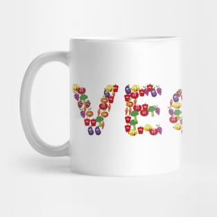 Fun Vegan Fruit and Vegetables Design Mug